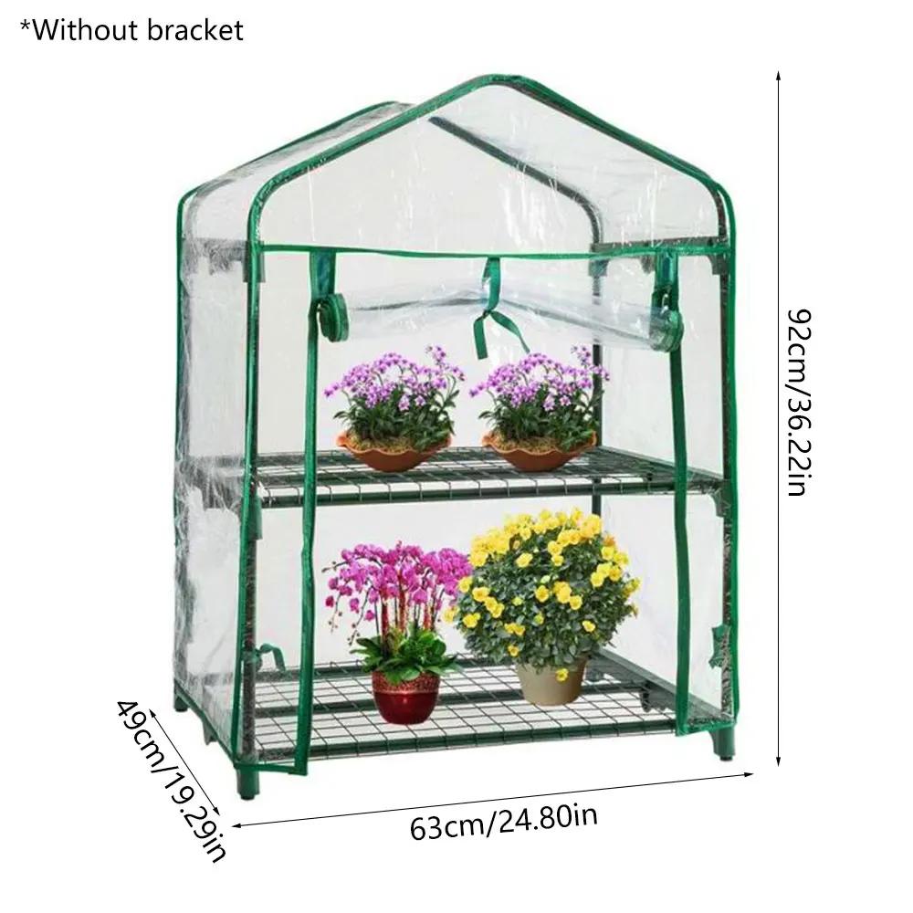 2 Tier Greenhouse Cover PVC Transparent Tent Plant Protective Replacement Cover without Iron Stand for Garden Plants Flowers