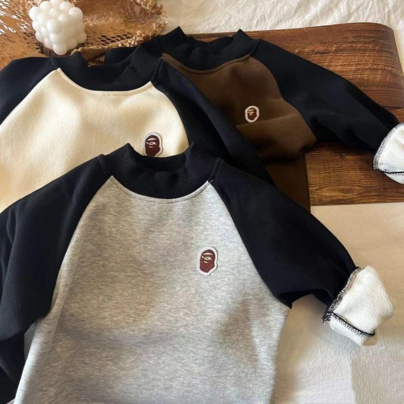 Boys Woolen Casual Sweatshirt Cotton Windbreak Thicken Autumn Winter Sweater Teenagers Warm Children's Clothing
