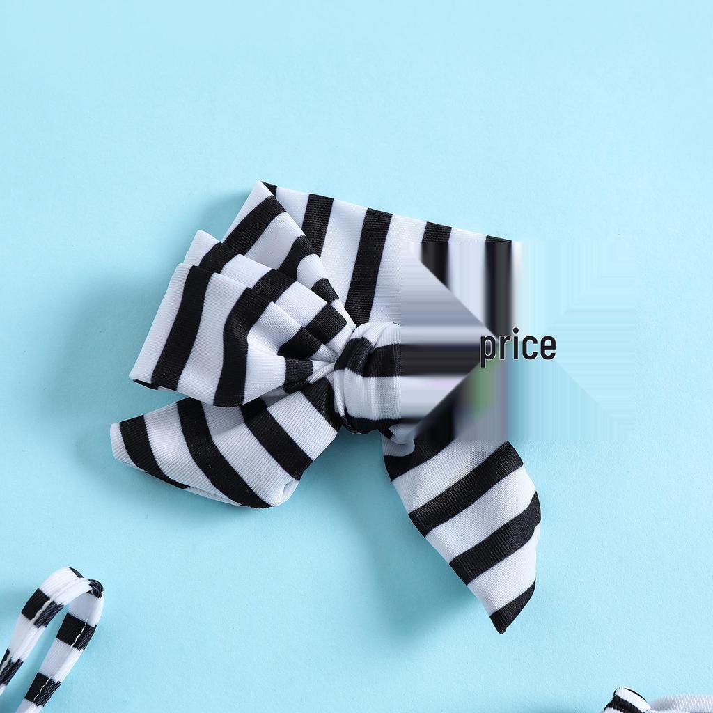 One-Shoulder Striped Swimsuit for Girls - Skirted Triangle One-Piece