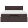 Ottoman Bed with Mattress Dark Brown 140x200 cm Fabric