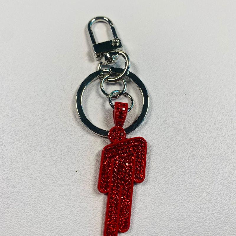 

1/2Pcs Hip-Hop Billie Little Figure Pendant Cartoon Off-Center Keychain Luxury Unisex Keyring Bag Accessories
