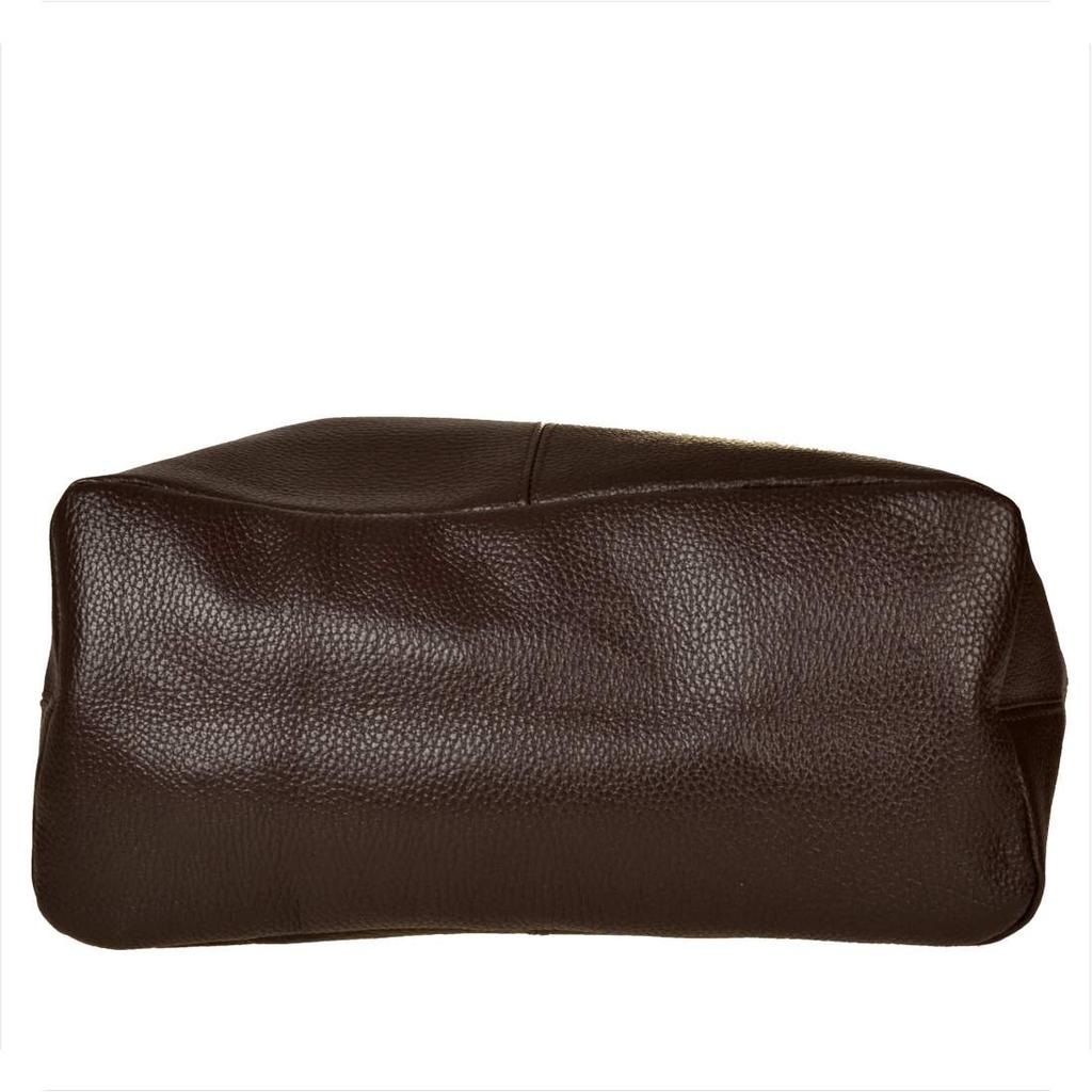 Schokoladenbraune Leder-Shopper-Umhängetasche