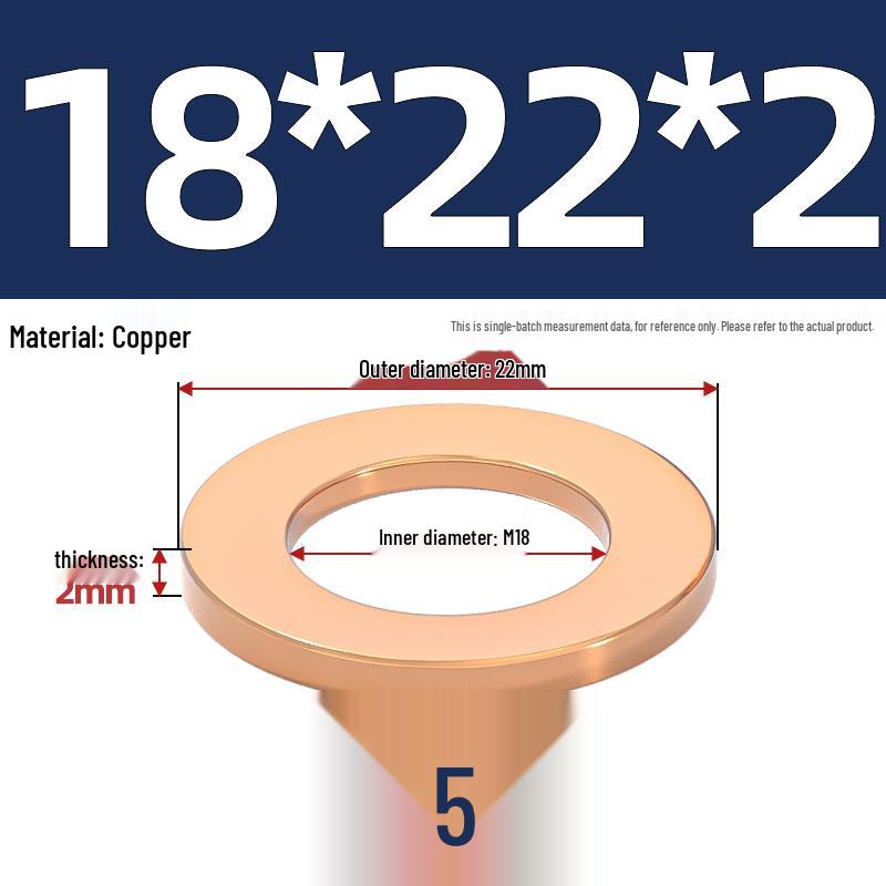 National Standard Red Copper Gasket Seal Ring and Flat Washer M3-M60mm for Marine Instruments
