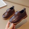 New Korean Version Children's Leather Shoes Baby Fashion Toddler Shoes Boy's Soft Sol Single Shoes Solid Color Casual Shoes