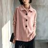 Women's Shirt Jacket with Lapel Collar for Fall Winter