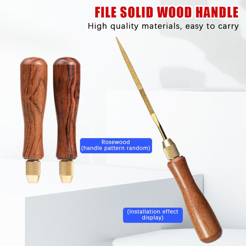Wood File Handle Wooden Handles With Brass Collet Chuck For Small Files Diy Tool Accessories