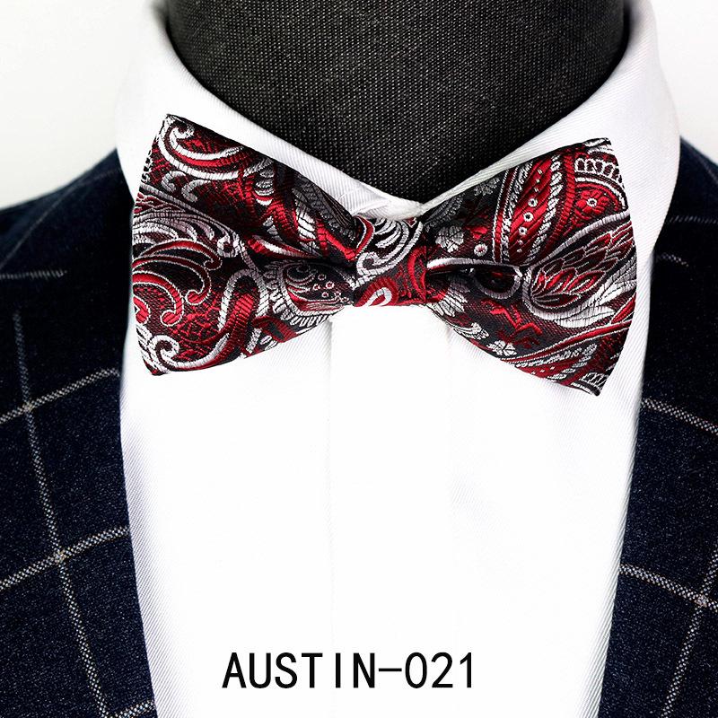 Men's Jacquard Bow Tie & Boutonniere Set for Weddings