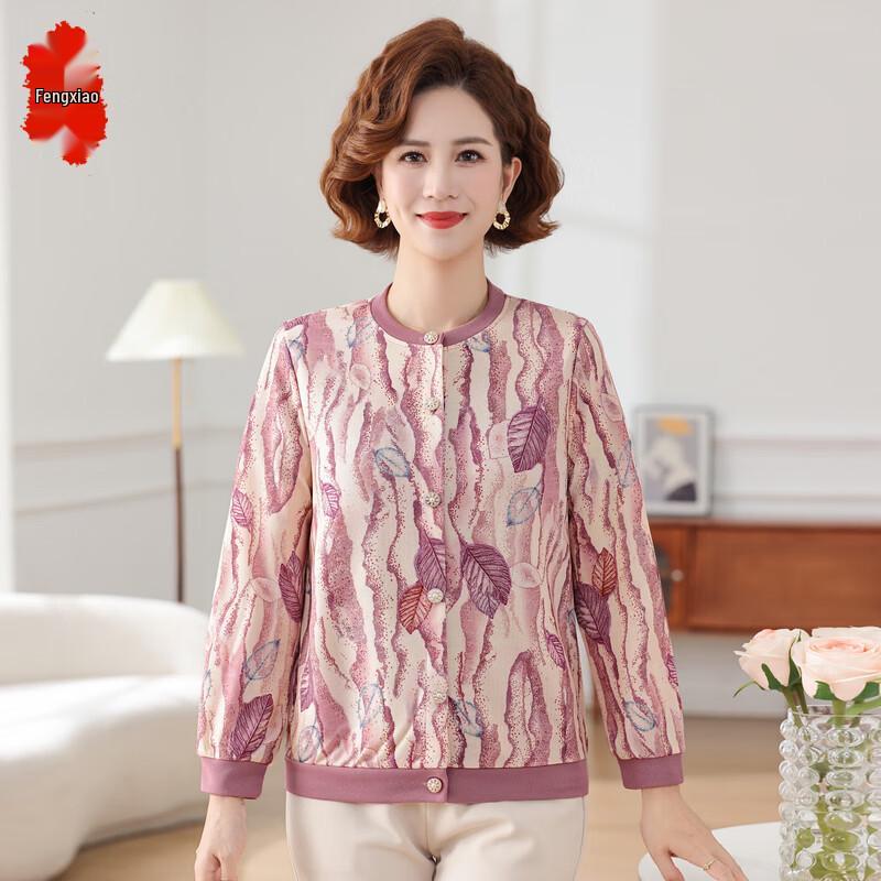 Women s Floral Print Long Sleeve Knit Cardigan 3XL Long Sleeve