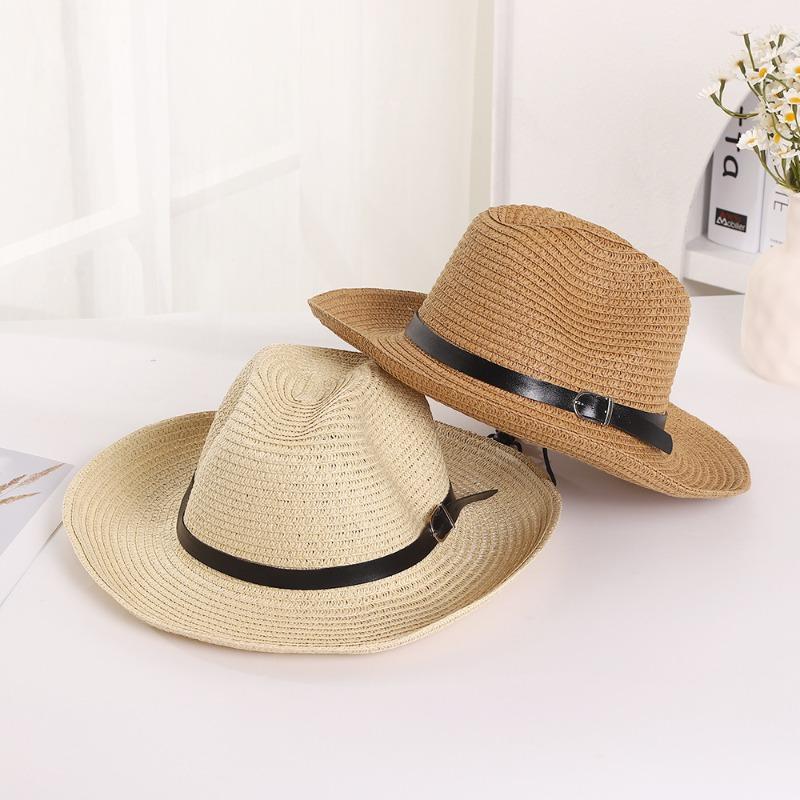 Summer Men's Western Cowboy Hat Outdoor Travel Shade Breathable Beach Hat Big Eaves Fishing Leisure Sun Hat