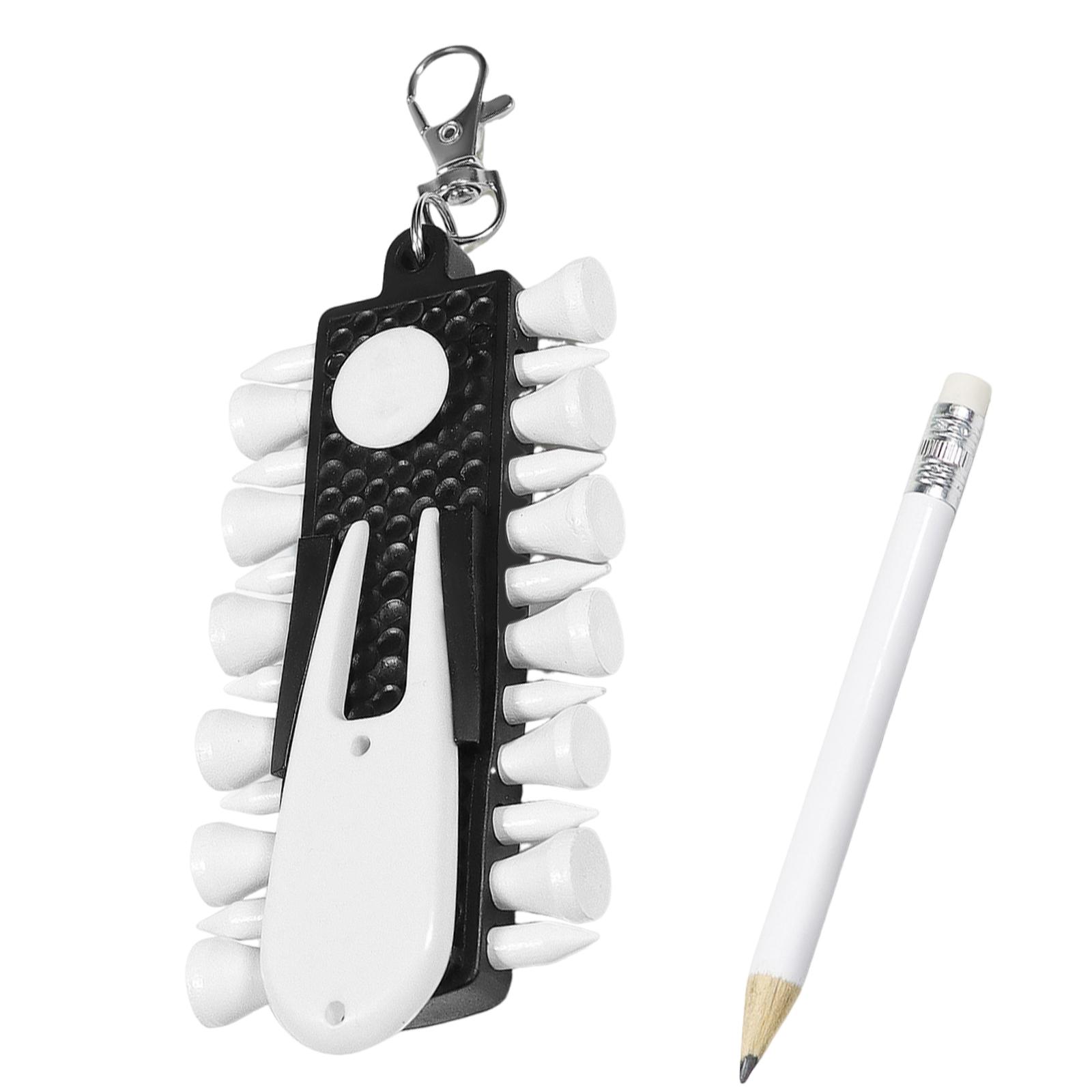 

Portable Golf Tees Holder Carriers With 12 Golf Tees, Golf Divot Repair Tool, Pencil Golf Tees Carriers Rack Easy to Use 1