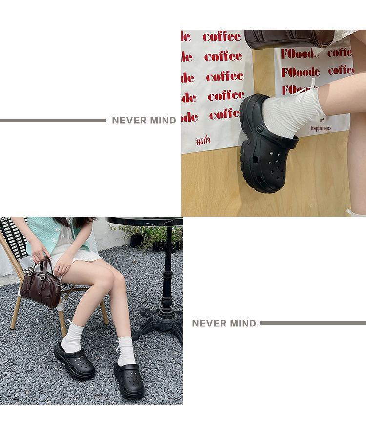 Women's Chunky Height-Boosting Odor-Resistant EVA Beach Sandals - Trendy Summer Baotou Slippers