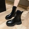 Small thick-soled Martin boots women's fashion, comfortable and thin front zipper medium boots children's 2025 autumn and winter new models