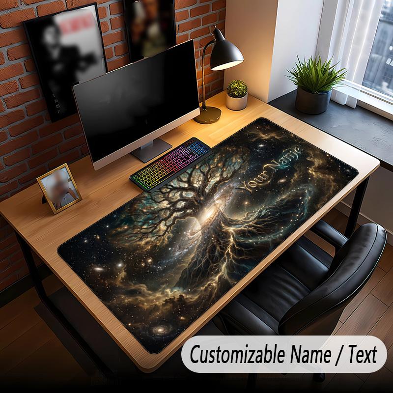 Tree of Life Theme Custom Mouse Pad Personalized With Name Text Customized Desk Mat For Office Home Decor