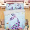 Mermaid Duvet Cover Cartoon Set Bedding, Cute Printed Cartoon Quilt Cover Comforter Sets Home Bedroom Decoration
