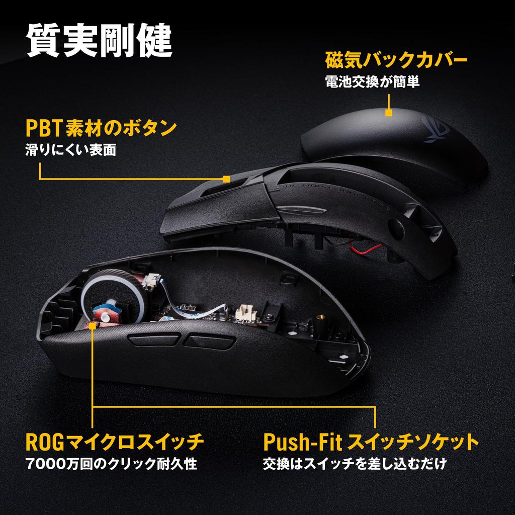 ASUS ROG Strix Impact III Wireless Gaming ROG AimPoint Optical and ROG Omni Receiver for Combined Keyboard and Mouse Connection Japanese Mouse, 57g,