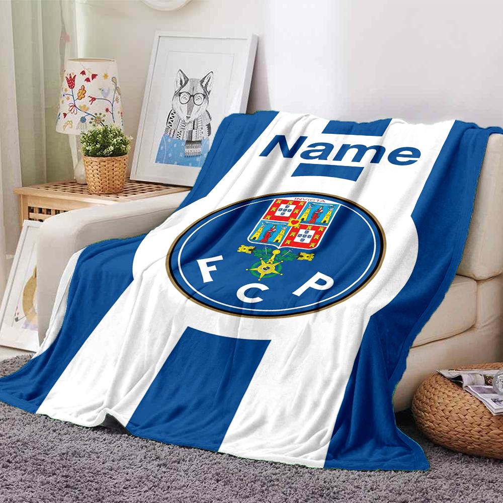 Custom Name Fc Porto Theme Printed Blanket Perfect For Couch Bed Travel Outdoor Use Machine Washable Cozy Durable
