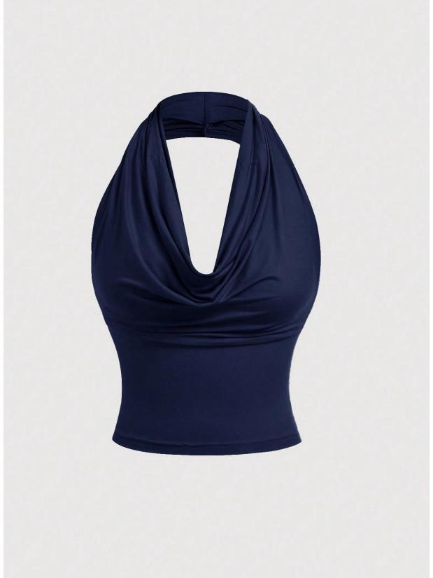 

2026 European Versatile Halter Tank Top - Chic Sexy Style for Women, Wear 3 Ways Small темно-синього кольору