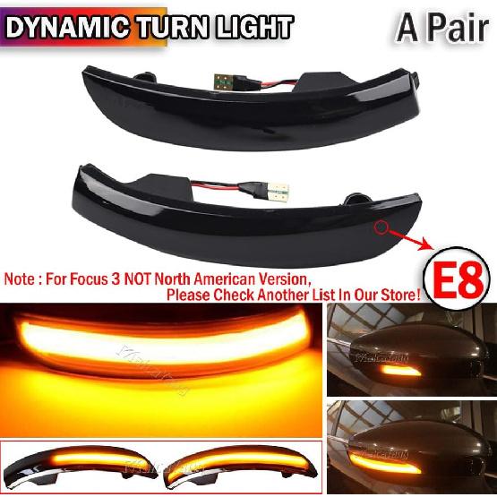 Turn Signal Indicator Side Mirror Dynamic Blinker Light for Ford Focus 3 MK3 SE ST RS C-Max