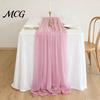 Table Protector Runner Sheer Flowing Runner, Chiffon Wedding Elegant Solid Color Scratch Resistant for Dining Home Bridal Shower Party Decor