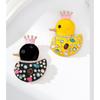 1Pcs Enamel  Animal Brooch Lovely Wear Crown Duck Brooches For Women'S Clothes Backpack Pins Gifts