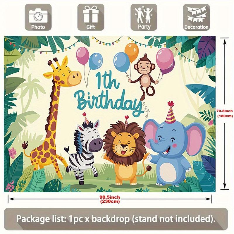 1st Birthday Banner, Cute Photo Backdrop Wall Decor for Baby Party
