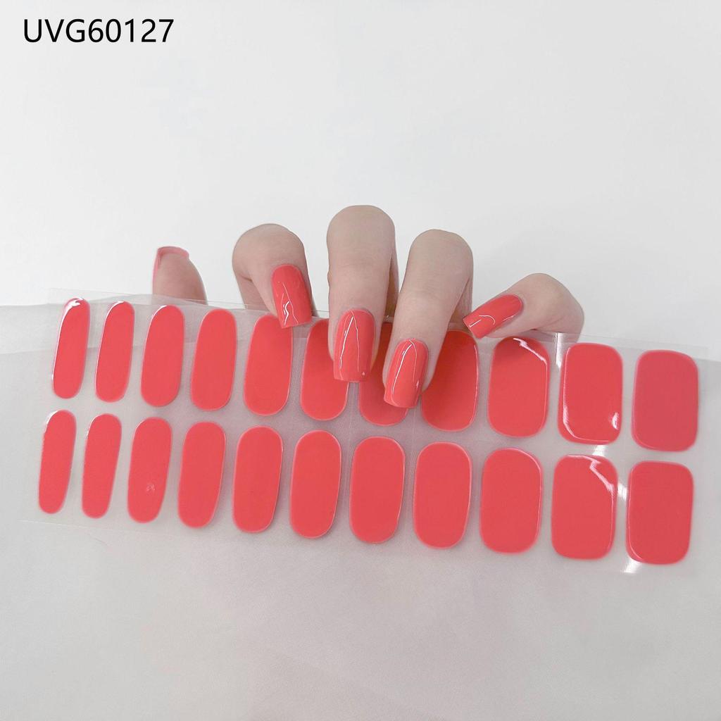 Transparent Nude UV Gel Nail Art Stickers: Semi-Cured, Semi-Baked Manicure Sheets