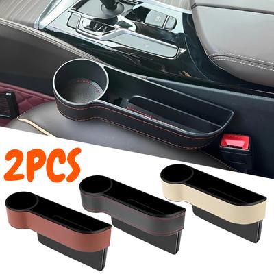 Leather Car Seat Gap Organizer Multifunctional Storage Box Pocket Catcher Cup Phone Bottle Holder Auto Interior Accessories