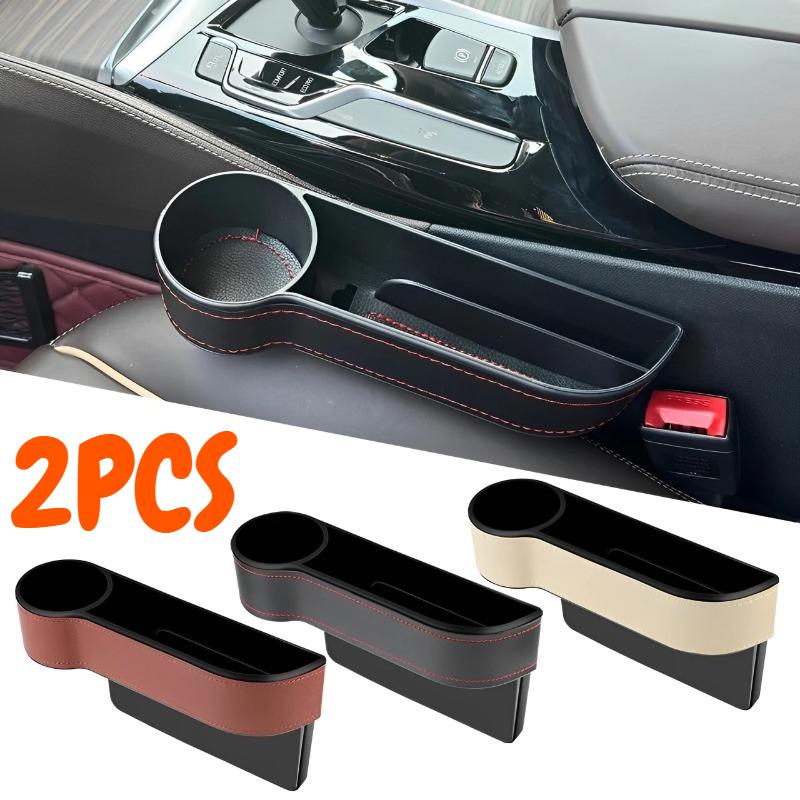 Leather Car Seat Gap Organizer Multifunctional Storage Box Pocket Catcher Cup Phone Bottle Holder Auto Interior Accessories