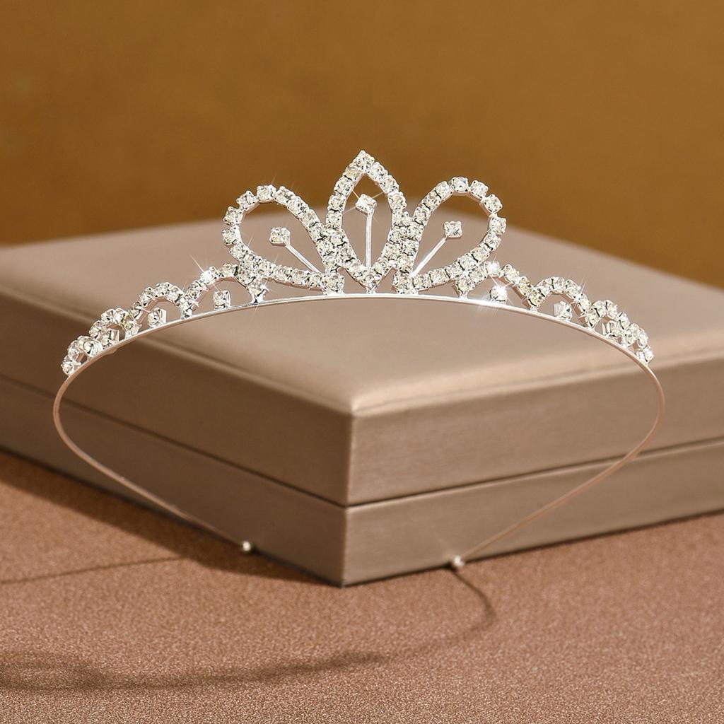 Bridal Tiara Crown Three-Piece Luxury Atmospheric Wedding Jewelry Set Premium Necklace Earrings Crown