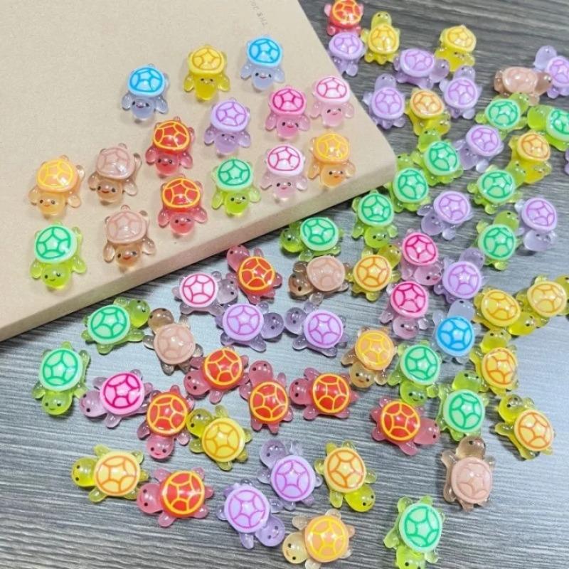 Mini-Harzschildkröten Nachtleuchtende Schildkrötenfiguren Realistische winzige Schildkröten Acryl kleine Tierfiguren für Mikrolandschaften