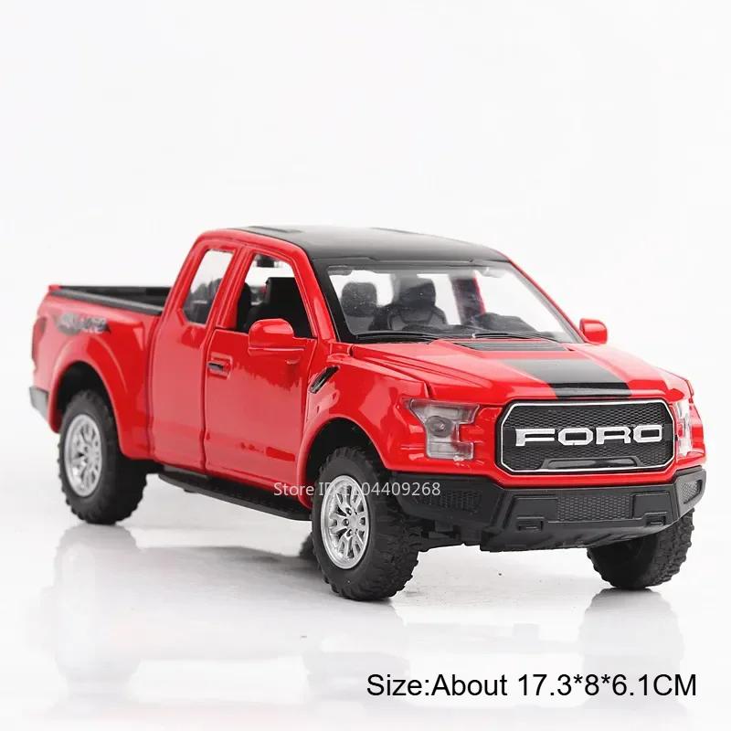 1:32 Mammoth Raptor F150 Alloy Model Car Toy Sound Light Diecast Metal Pull Back Off-road Pickup Models Collection Kids Gifts