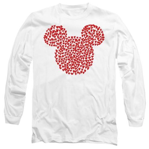Disney Unisex Adult Mickey Mouse Heart Ears Silhouette Valentine`s Day T-Shirt
