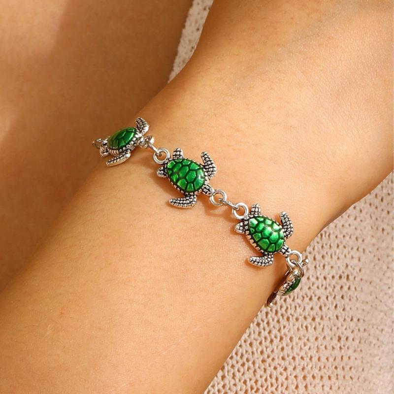 Bohemia Sea Turtle Bracelet For Women Adjustable Metal Chain Summer Beach Party Vacation Jewelry Gift