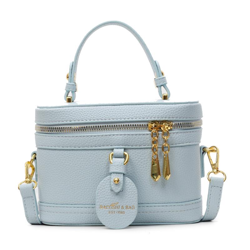 Niche High-end Portable Bucket Bag Contrasting Color Women's New Fashion Popular Shoulder Messenger Bag