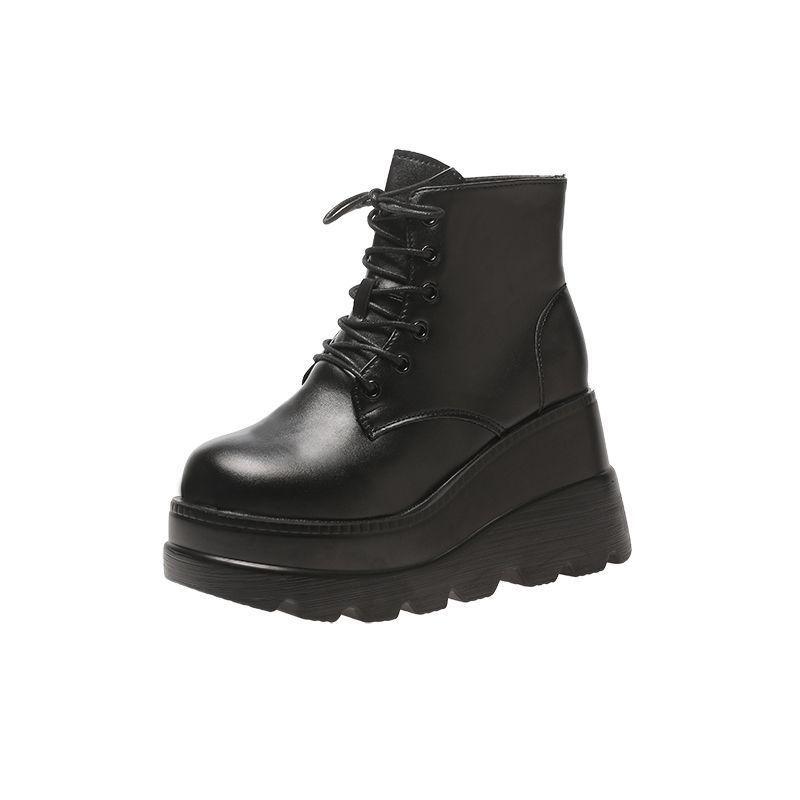 Height Increasing Women High Heels British Style Short Boots