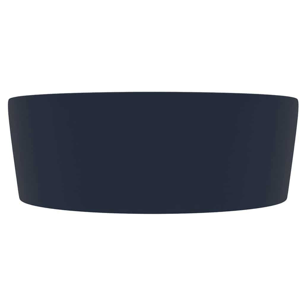 Vidaxl Sink with Overflow, Matte Navy Blue, 36X13 Cm, Ceramic