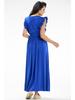 Wrap maxi dress with tie waist, blue XL