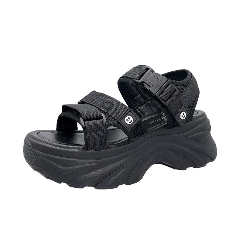 

Женские босоножки на каблуке в спортивном стиле, летние, новые, модные, бисквитные, на толстой подошве, популярные в Интернете, пляжные, повседневные 39