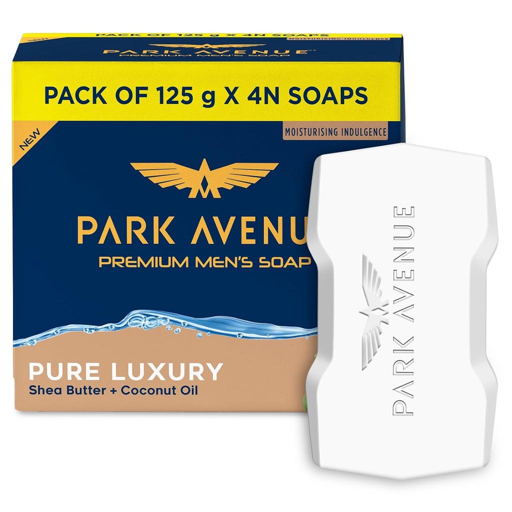 Park Avenue Premium Men’s Soaps Pure Luxury 125g X 4N Hydrating Bath Soap Moisturizing Fragrance