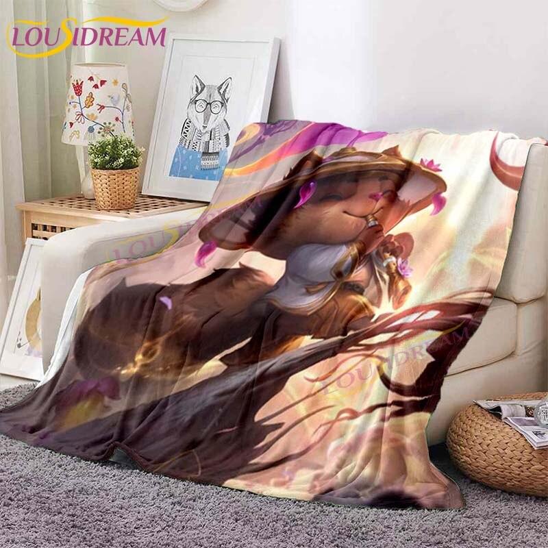 League of Legends Blankets Game Flannel Blankets Series Skin Art Cartoon Printed Bed Sofa Soft Bedspread Coverlet Travel Camping