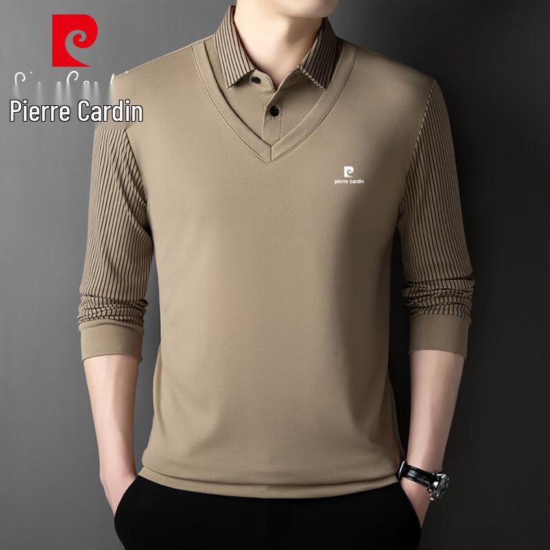 

Pierre Cardin Men s Long Sleeve Faux Two-Piece Polo T-Shirt M
