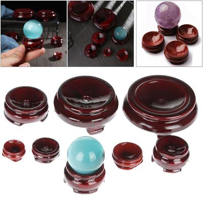 Fixed Seat Desktop Ornament Statue Pedestal Wood Holder Miniature Display Stand Crystal Ball Base