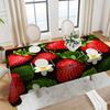 One piece of strawberry-pattern tablecloth - Durable polyester rectangular tablecloth, suitable for indoor/outdoor use, yzb