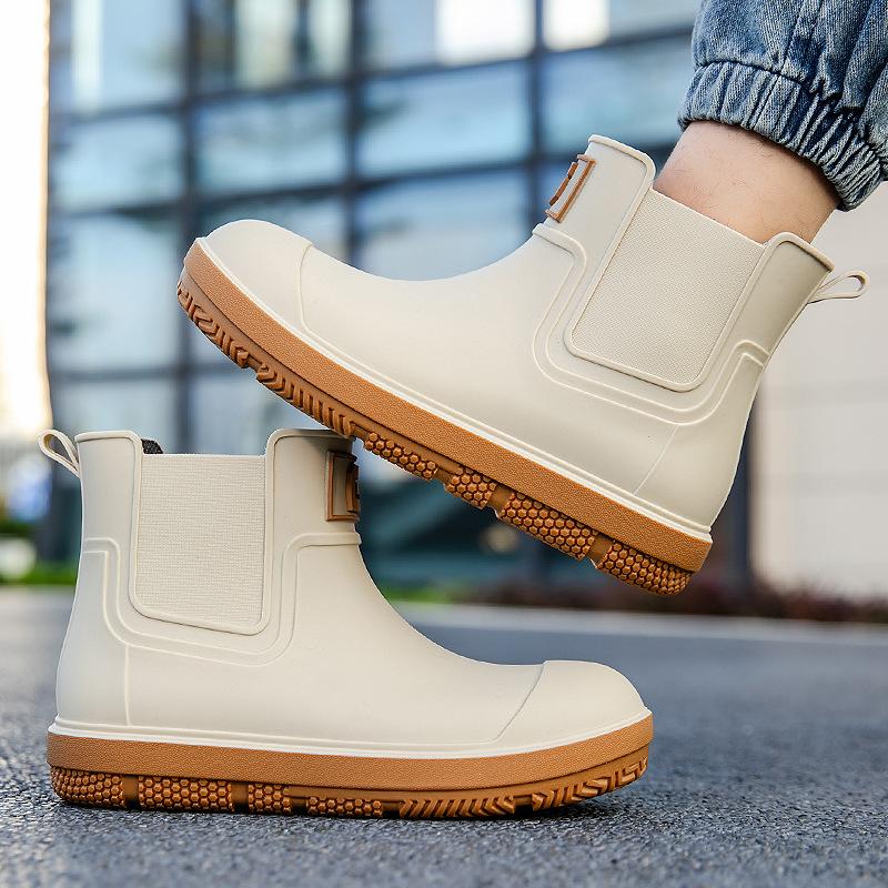 New Couple Rain Shoes Autumn Water Shoes Women's Waterproof and Non-slip Thick-soled Water Boots Adult Kitchen Work Rain Boots Men