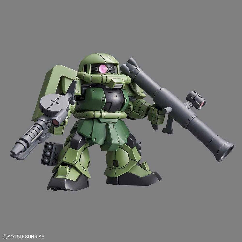 SD Gundam Cross Silhouette Zaku II plastic model color-coded