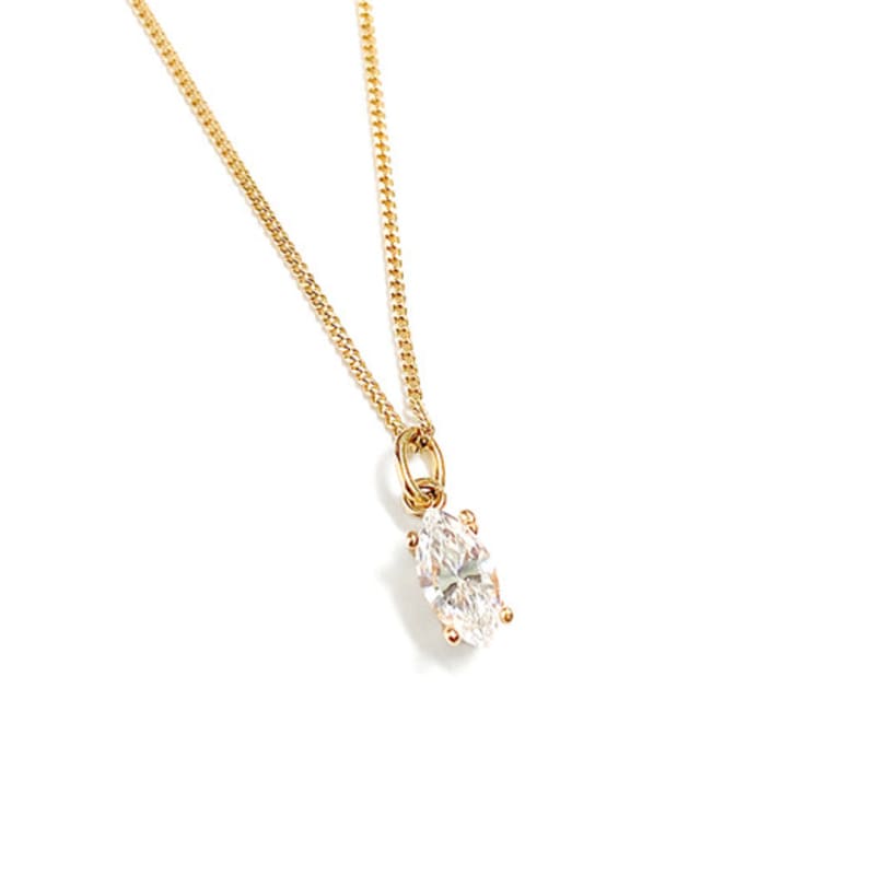 

MAYBETOI 14k Маркіз Овальний Кубічний Підвіс-Кольє pink gold