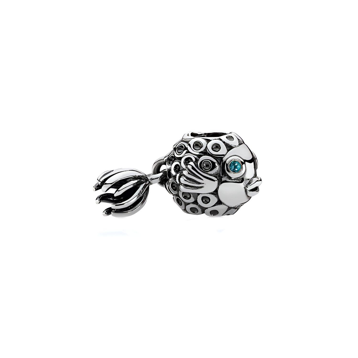 Pandora Angel Fish Silver Topaz Bead Pendant Unisex pendant 791108TPP Silver,F