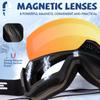 Gafas de Esquí Adaptables Luz Roja Azul para Hombres y Mujeres Gafas de Esquí Activas Antivaho Gafas de Esquí Magnéticas Protección UV Protección 400 Gafas de Nieve