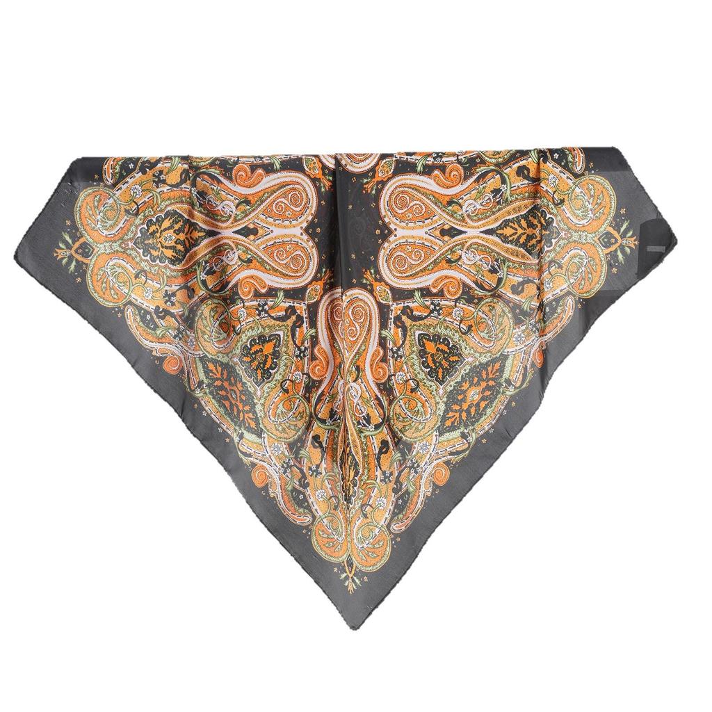 Women's Retro Paisley Print Satin Square Scarf - Versatile Imitation Silk Neck Accessory In Stock