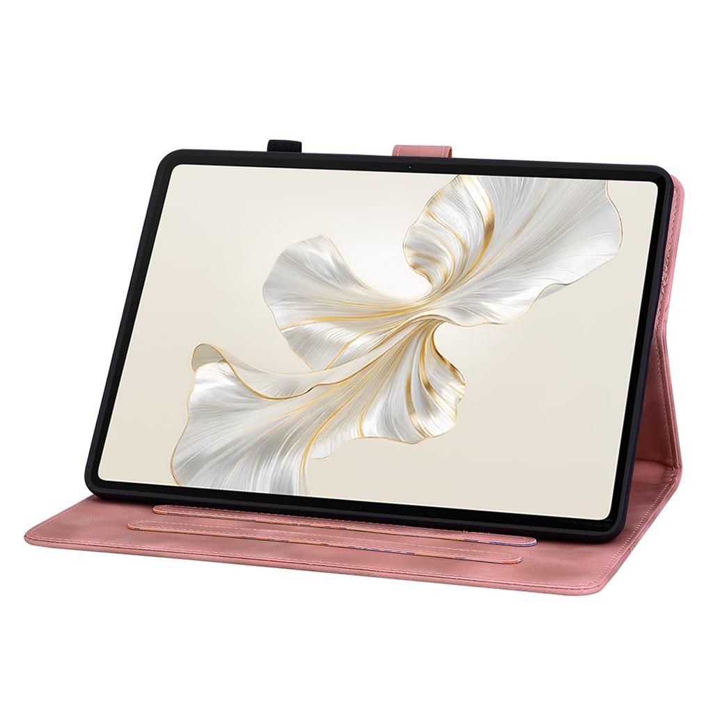 For Honor Pad 9 (Versions: Wi-Fi; 5G/Wi-Fi Also known as Honor Tablet 9). PU Leather Exquisite Floral Embossed Design Tablet Case
